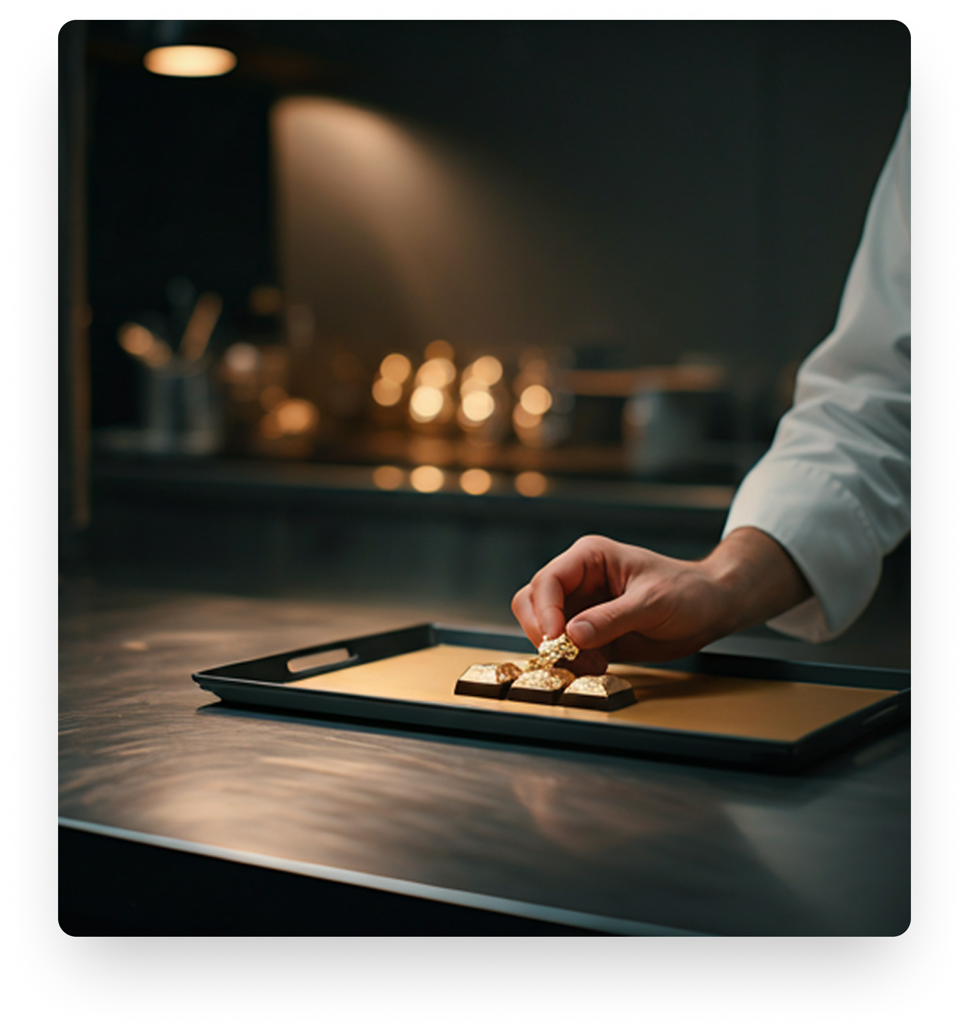 Chef preparing premium dessert